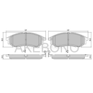 Колодки тормозные перед INFINITI FX35/45 AKEBONO