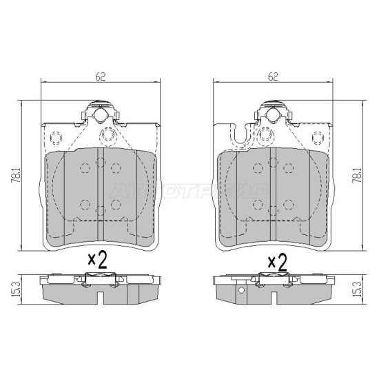 Колодки тормозные зад MERCEDES C-CLASS W203/CL203/S203/C208/ E-CLASS W210/S210/ CLK-CLASS R171/R230 SAT