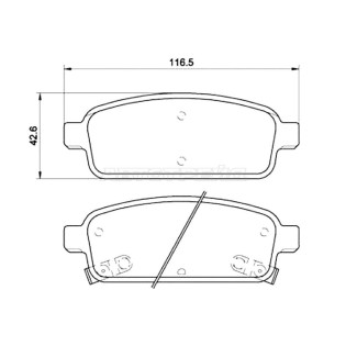 Колодки тормозные задн CHEVROLET CRUZE 1,6/1,8 09- BREMBO