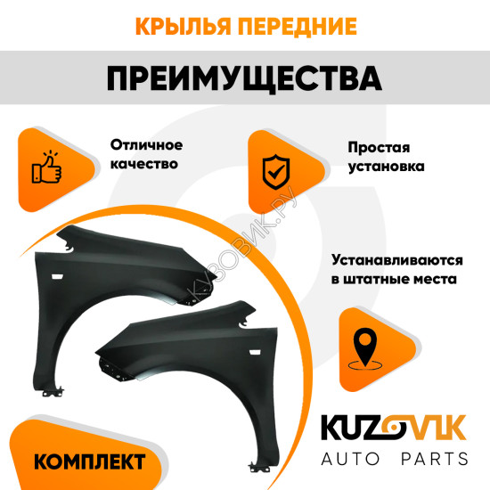 Крылья передние Opel Corsa D (2006-2011) комплект 2 штуки левое + правое KUZOVIK Крылья передние Opel Corsa D (2006-2011) комплект 2 штуки левое + правое KUZOVIK